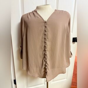 Torrid Workplace Button-Down Blouse - Tan size 0